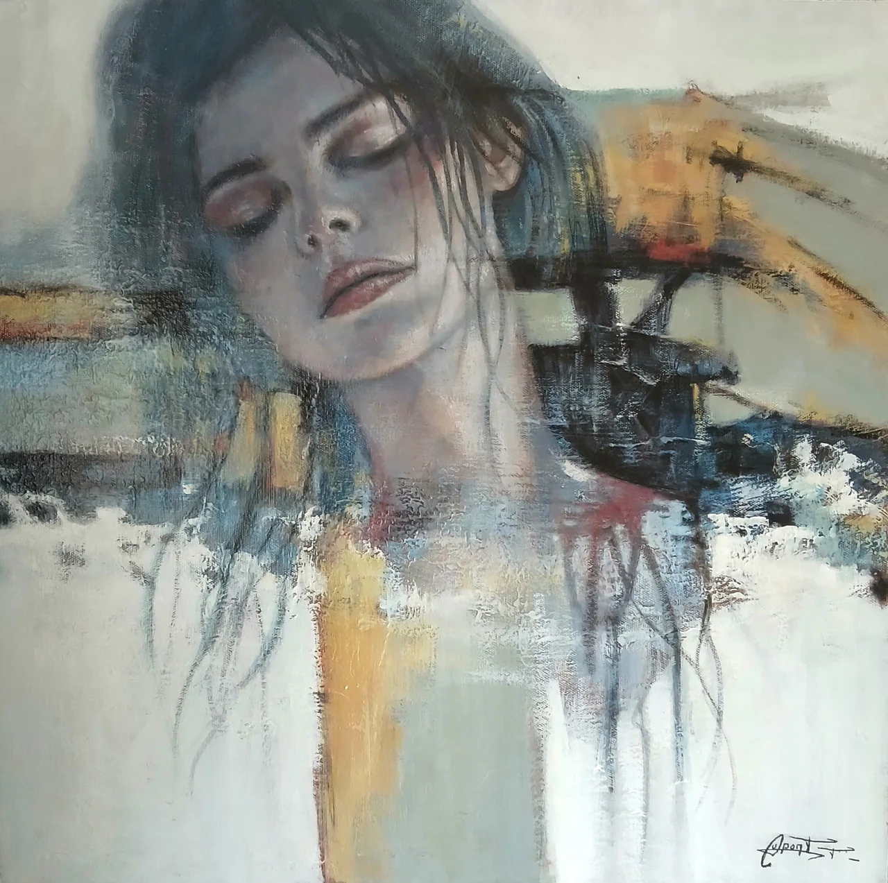 AF6, peinture acrylique contemporaine, portrait contemporain de Thierry Dupont dans le Vignoble nantais