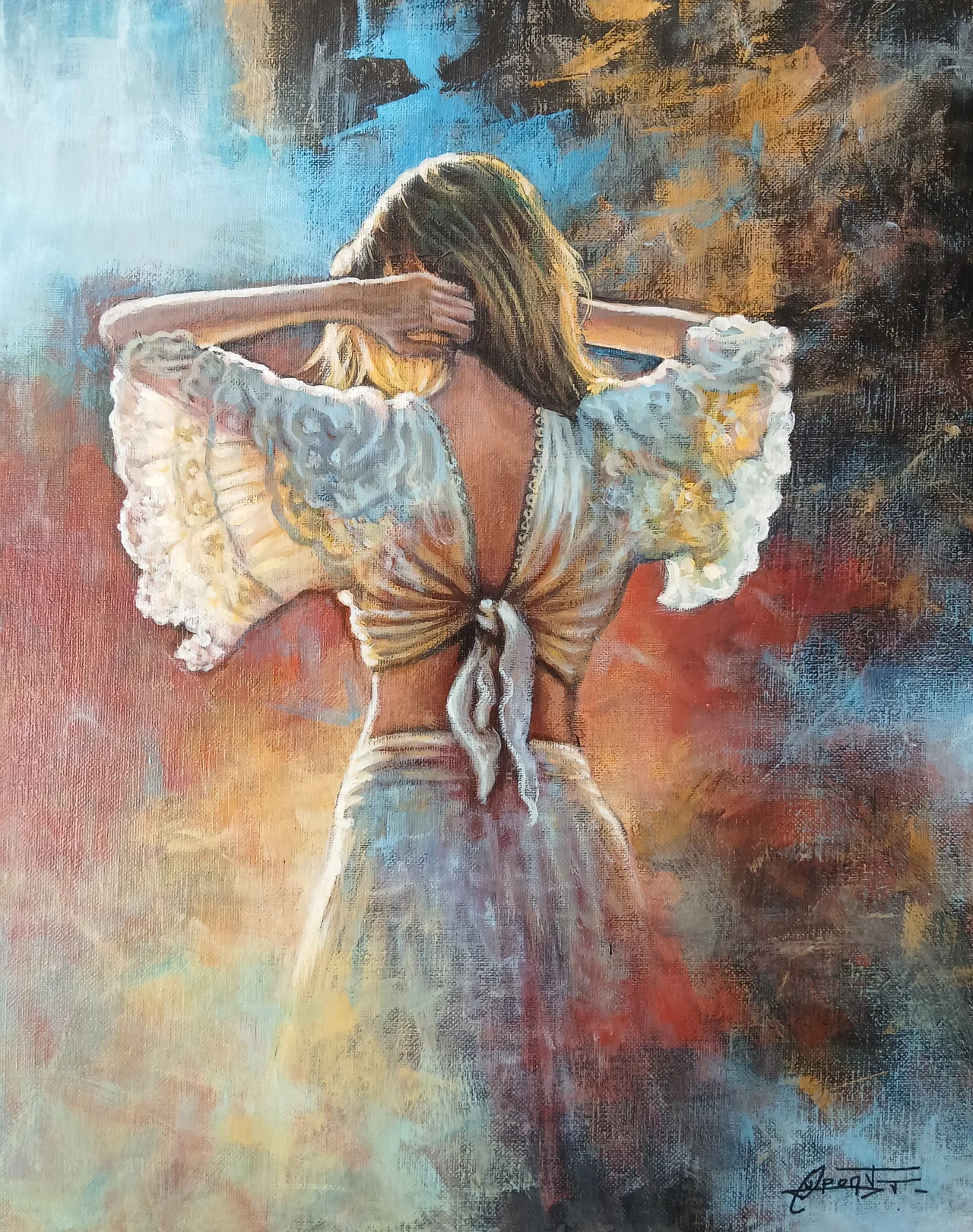 AF9, peinture acrylique contemporaine, figure contemporaine peinte par Thierry Dupont en Loire-Atlantique