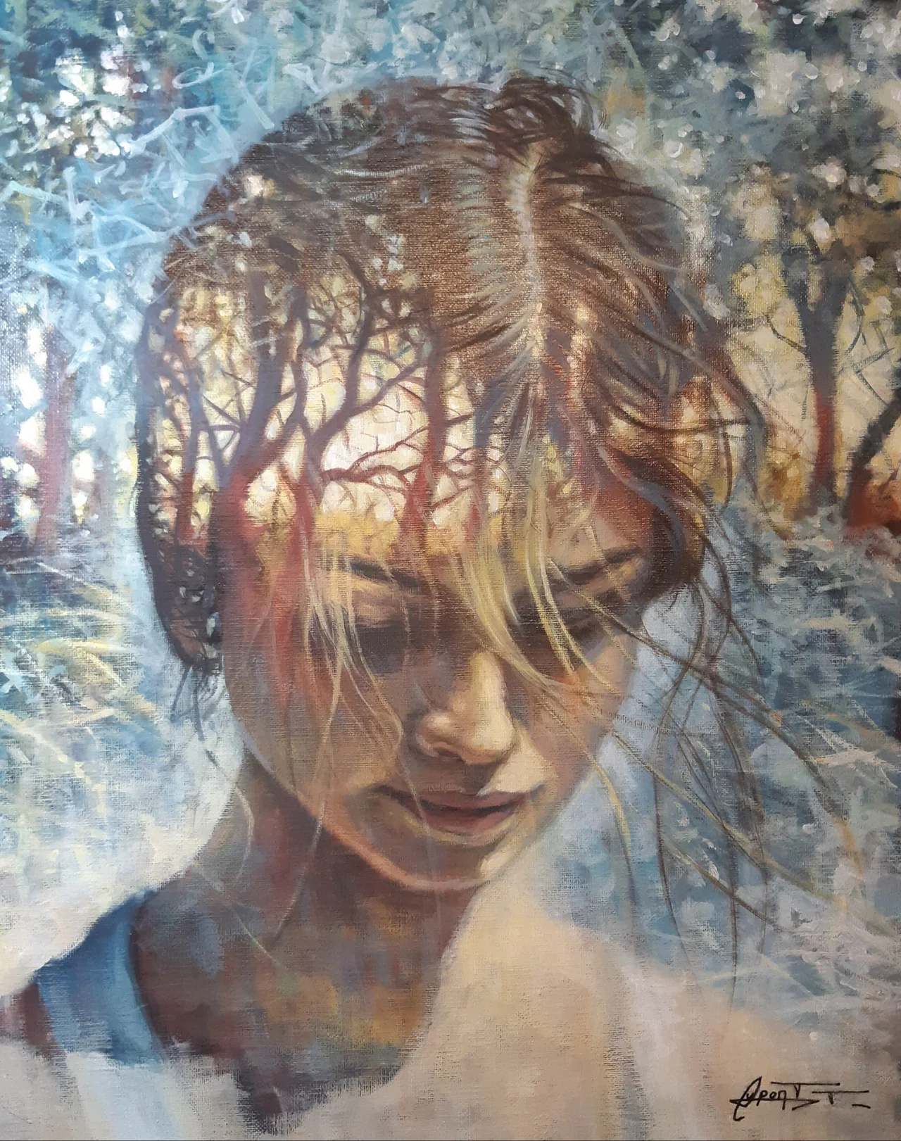 Esprit RT4, peinture acrylique contemporaine, portrait vendu de Thierry Dupont dans le Vignoble nantais