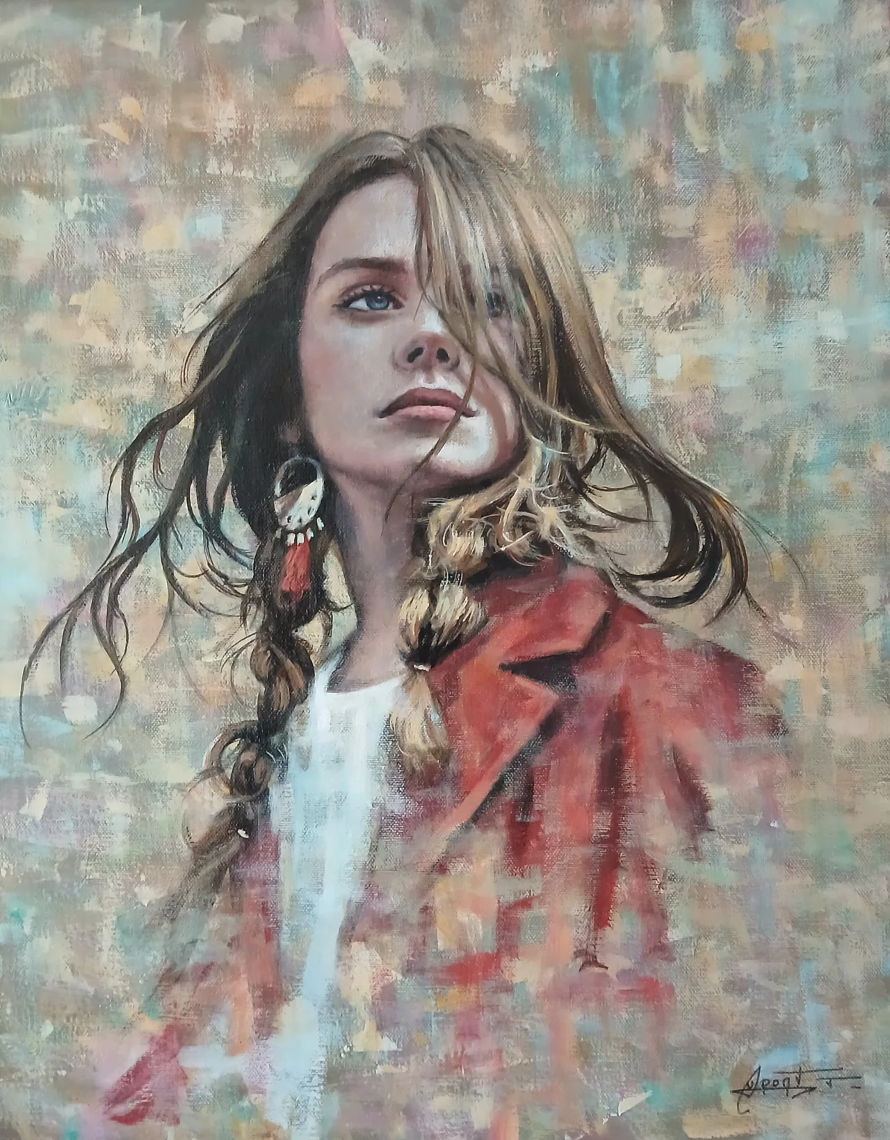 F2, peinture acrylique contemporaine, portrait contemporain peint par Thierry Dupont en Loire-Atlantique