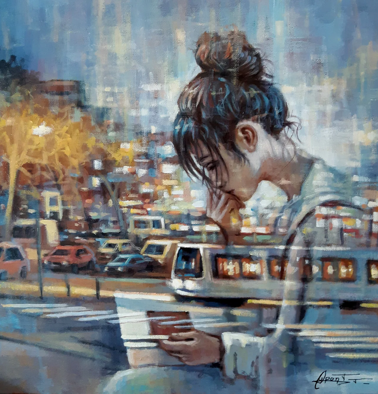 RT, peinture acrylique contemporaine, portrait urbain vendu de Thierry Dupont en Loire-Atlantique